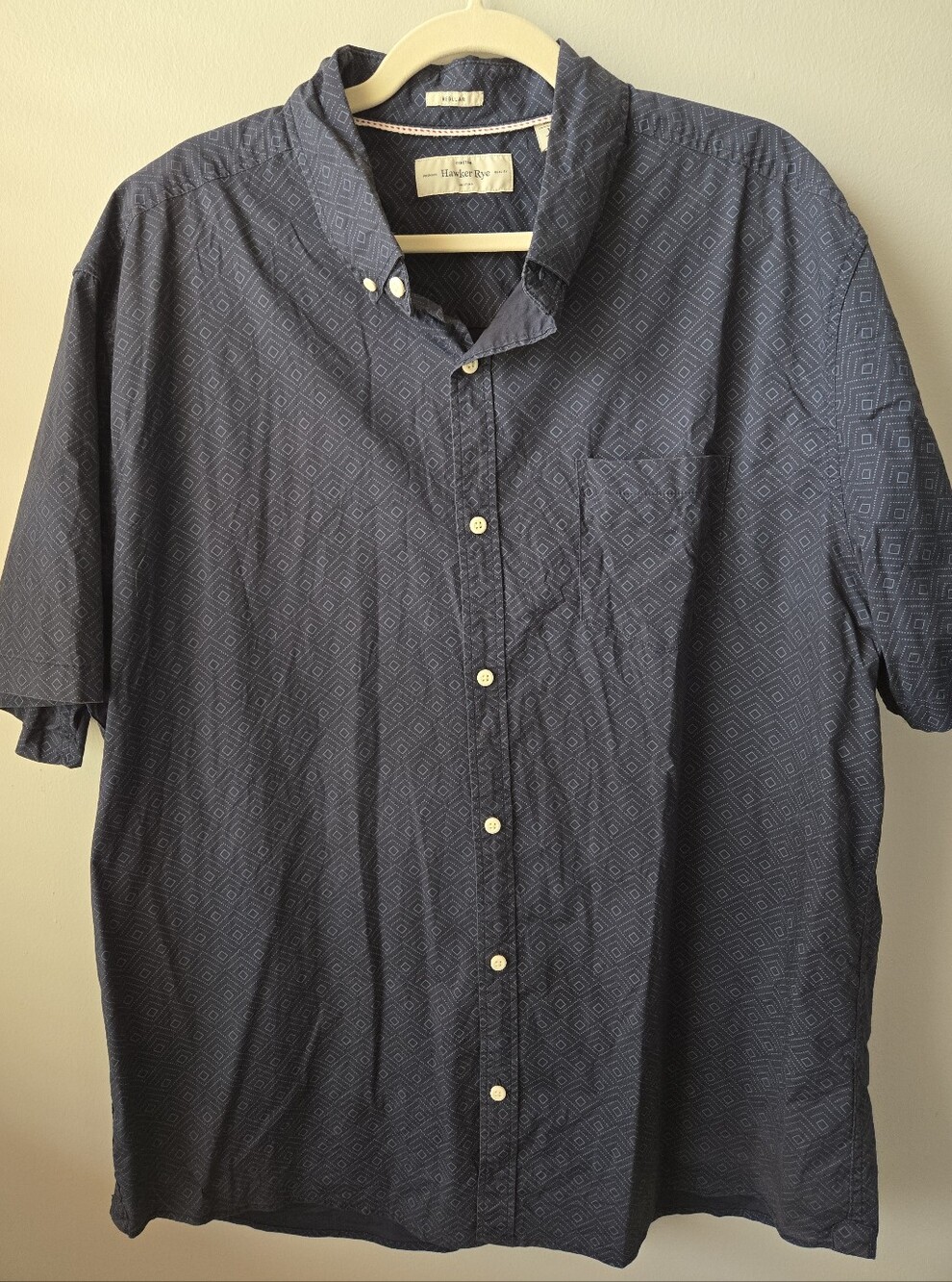 Hawker Rye Men's Navy Short-Sleeve Button-Down Shirt
